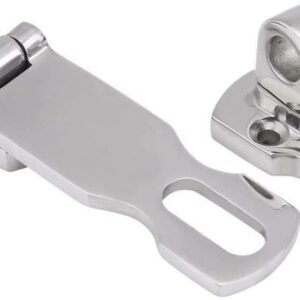 ISURE MARINE Grade Stainless Steel 3" Heavy Duty Door Hasp with Turning Padlock Eye Mount with Screws