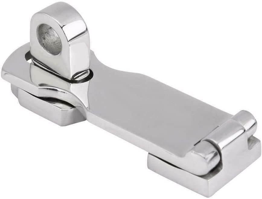 ISURE MARINE Grade Stainless Steel 3" Heavy Duty Door Hasp with Turning Padlock Eye Mount with Screws