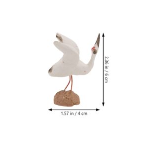 GANAZONO 3pcs White Crane Ornament Bird Figurines Ornament Mini Animal Figurine White Ceramic Houses Zen Garden Statue White Planter Pot Bonsai Ornament Ceramics Artificial Bird Miniature