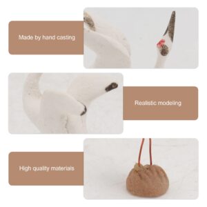 GANAZONO 3pcs White Crane Ornament Bird Figurines Ornament Mini Animal Figurine White Ceramic Houses Zen Garden Statue White Planter Pot Bonsai Ornament Ceramics Artificial Bird Miniature