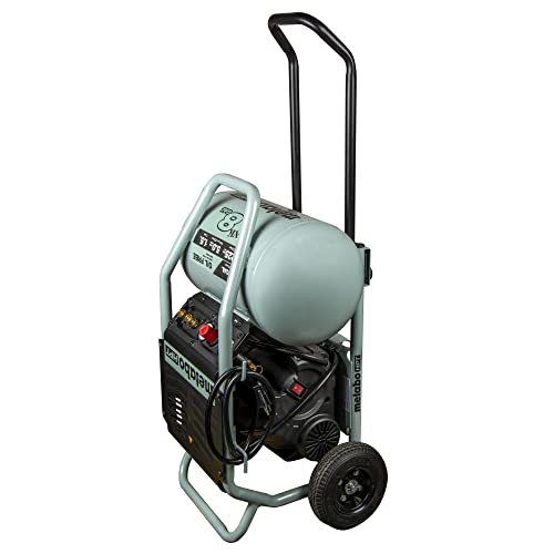 Metabo HPT Air Compressor | THE TANK™ 8-Gal | 225 PSI | 5 CFM @ 90 PSI | Trolley | Oil-Free | EC1315S Gray