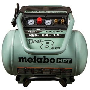 Metabo HPT Air Compressor | THE TANK™ 8-Gal | 225 PSI | 5 CFM @ 90 PSI | Trolley | Oil-Free | EC1315S Gray