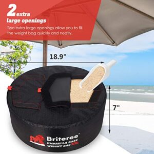 Briteree Umbrella Base Weight Bag with Double Side Slot Opening, Heavy Duty Sand Bag for Umbrella Base, 18.9" Round Sandbags Up to 100 lbs, Cantilever Patio Umbrella, Fits Any Offset