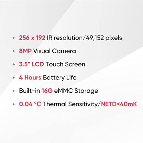 HIKMICRO Thermal Camera Pocket2 256 x 192 IR Resolution Thermal Imaging Camera with 8MP Visual Camera, 25 Hz, Wi-Fi, 3.5" Touch Screen Thermal Imager, IP54, -4°F~752°F