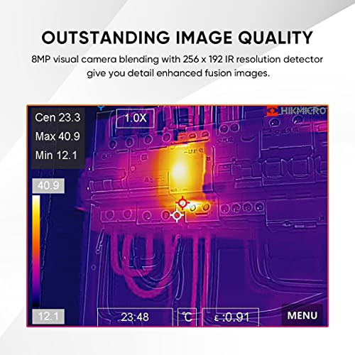 HIKMICRO Thermal Camera Pocket2 256 x 192 IR Resolution Thermal Imaging Camera with 8MP Visual Camera, 25 Hz, Wi-Fi, 3.5" Touch Screen Thermal Imager, IP54, -4°F~752°F