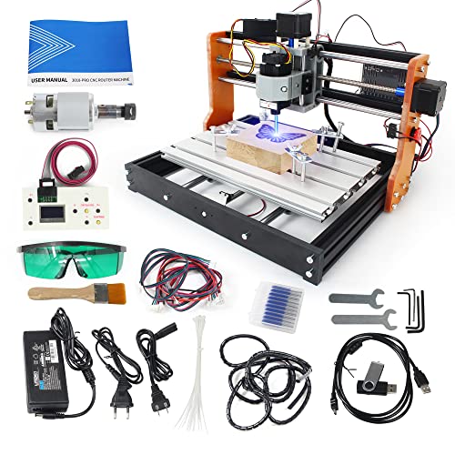 CNCTOPBAOS 2 in 1 CNC 3018 Pro with 5.5W 5500mW Module Offline GRBL Controller DIY Mini CNC Router Kit 3 Axis Desktop Acrylic PVC PCB Wood Milling Engraving Machine Limit Switches Emergency Stop