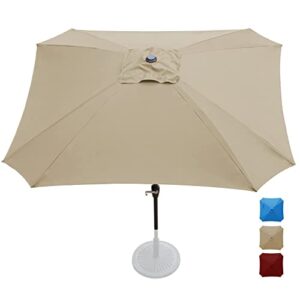 aoodor patio umbrella 8 x 8 ft market square umbrella water resistant uv protection no base - brown