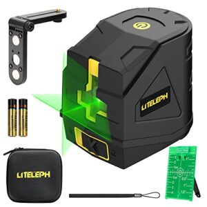 laser level self leveling cross line green laser level tool adjustable brightness laser leveler with 360°magnetic mounting plate carrying pouch for picture hanging and construction