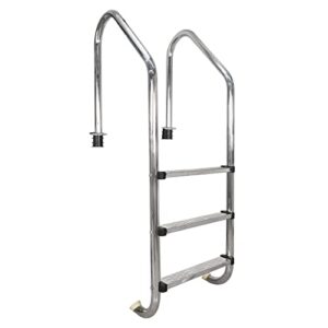 doel swimming pool ladder, non-slip steps ladder, 3-step in-ground stainless steel step for indoor/outdoor pool, easy assembly and climbing (3 step)