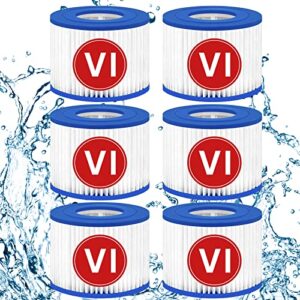 hidreams 6 pack type vi spa filters, hot tub filter pool filter cartridge replacement for coleman saluspa, bestway, lay-z-spa