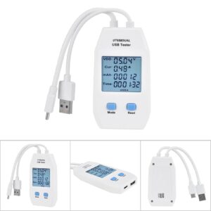 Digital USB Tester Power Capacity Tester Meter Voltmeter Ammeter LCD ABS Meter (UT658 Dual)