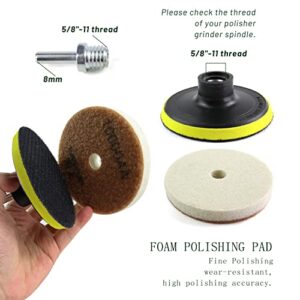 30-10000 Grit 4 Inch Diamond Polishing Pads Kit 11PCS, Wet & Dry Countertop Polish Pad for Concrete Granite Marble Stone, 5/8-11’’ Thread Backing Plate with Drill Adapter for Grinder, Drill & Polisher
