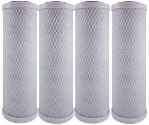 american water solutions 4-pack universal 10 inch carbon block filter compatible for whole house filter systems replaces cbc-10, ge fxwtc, wfpfc8002 & wfpfc9001, d-10a & d-10, whirlpool whcf-whwc