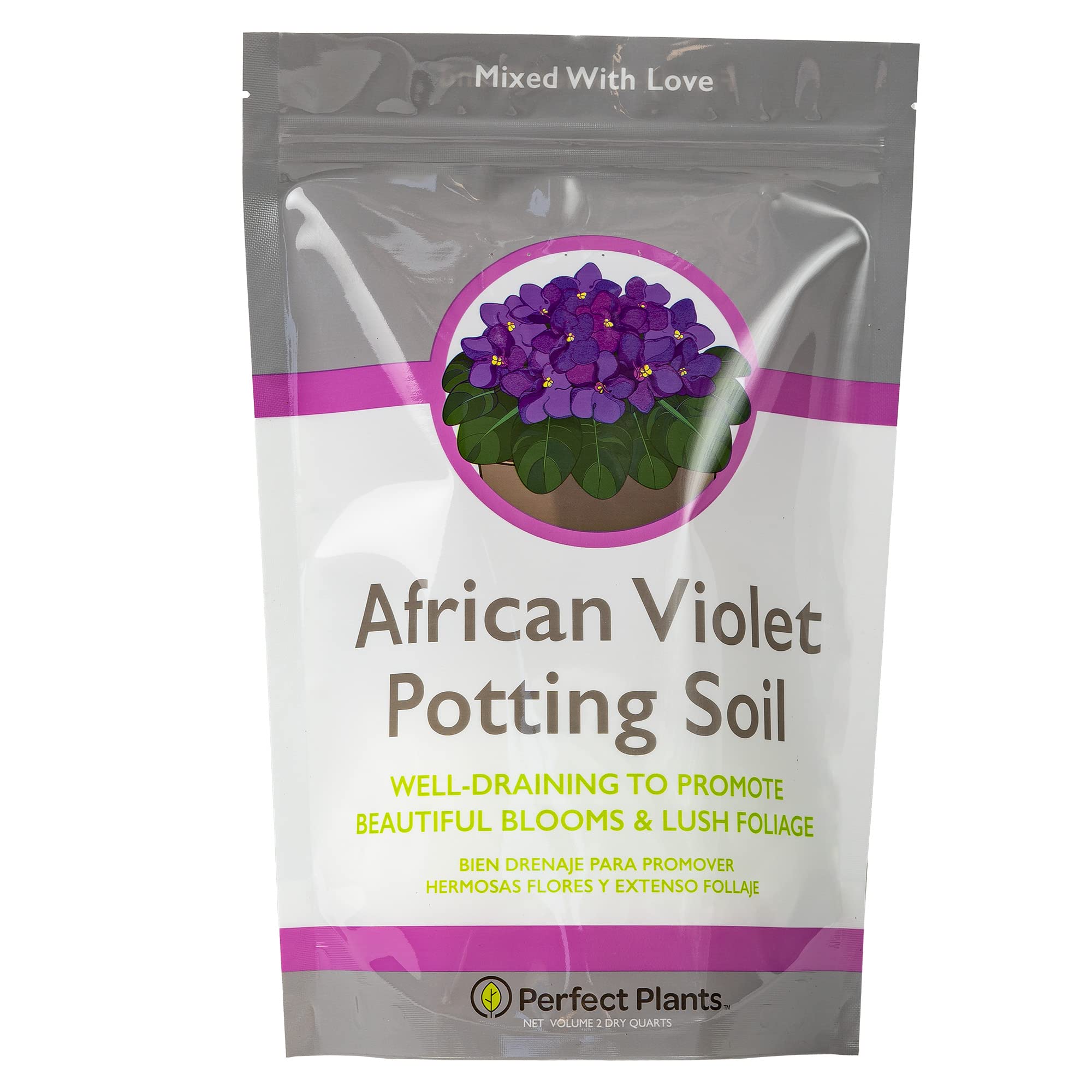 Perfect Plants African Violet Potting Soil 2qt. | Perfectly Crafted Organic Plant Mix for Potted Violets | Ready and Easy to Use Flowering Plant Substrate