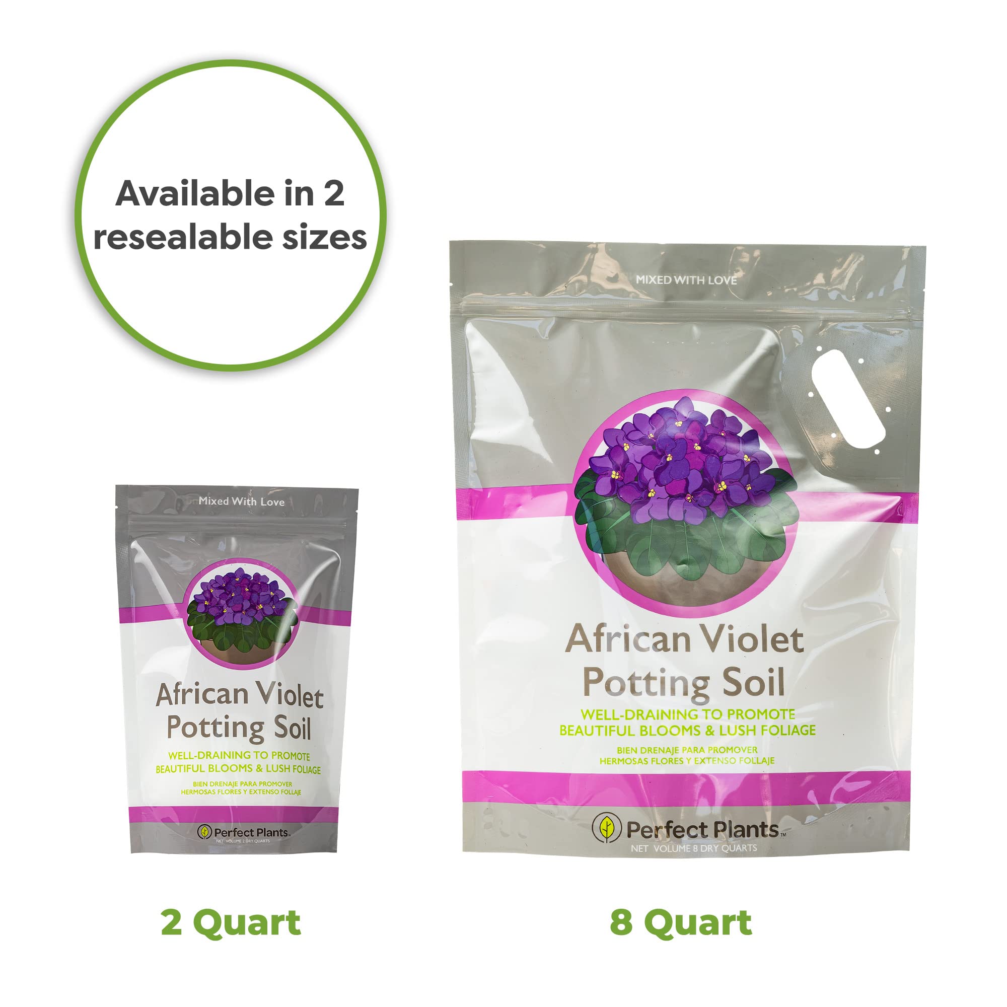 Perfect Plants African Violet Potting Soil 2qt. | Perfectly Crafted Organic Plant Mix for Potted Violets | Ready and Easy to Use Flowering Plant Substrate