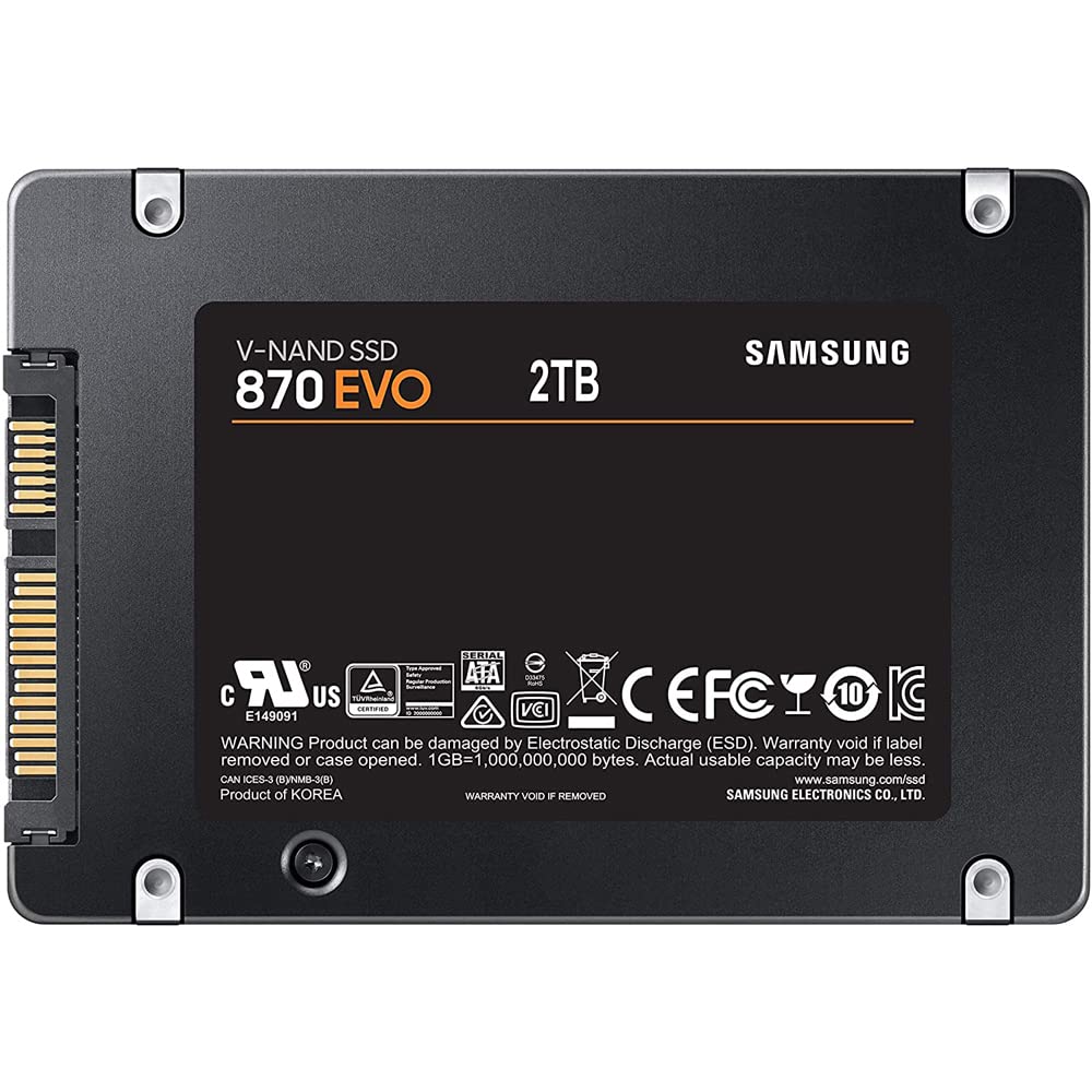 SAMSUNG MZ-77E2T0B/AM 870 EVO SATA 2.5-inch SSD 2TB Bundle with 1 YR CPS Enhanced Protection Pack