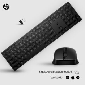 HP 650 Wireless Keyboard & Mouse Combo - 2.4Ghz Wireless, USB Receiver, Low-Profile Keys, 20+ Programmable Keys, DPI Mouse - 20+ Months Keyboard, 24+ Mouse Battery - Win, Chrome, MacOS (4R013AA#ABL)