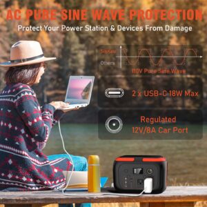 SinKeu Portable Power Station G600, 296Wh 600W Backup Lithium Battery Pack Bank, 110V Pure Sine Wave AC Outlet Solar Generator for Camping Emergency RV Outdoor (Solar Panel Not Included)