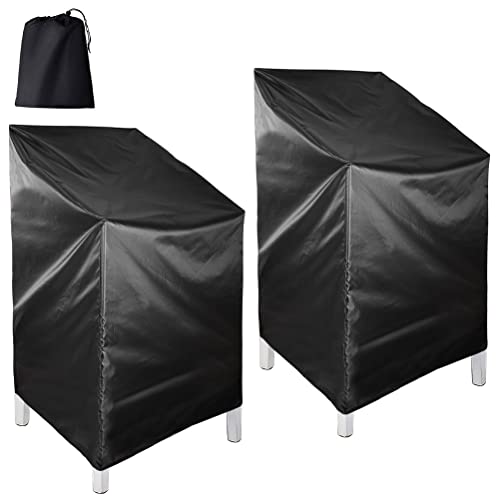 2 Pack Outdoor Chair Covers Waterproof, 210D Patio Chair Cover Outdoor Furniture Cover, Water Resistant Anti-Uv All Weather Protection (25" W x 25" D x 47” H, 2 Pack)