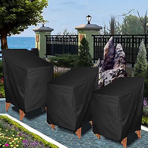 2 Pack Outdoor Chair Covers Waterproof, 210D Patio Chair Cover Outdoor Furniture Cover, Water Resistant Anti-Uv All Weather Protection (25" W x 25" D x 47” H, 2 Pack)