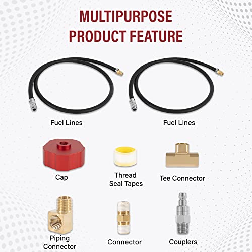 HND1.2CD Dual System Extended Run Generator Fuel Kit For Honda EU1000i EU2000i EU2200i Polaris P1000i Champion 2000 Generac and Kipor Generators (Fuel Tank Not Included)