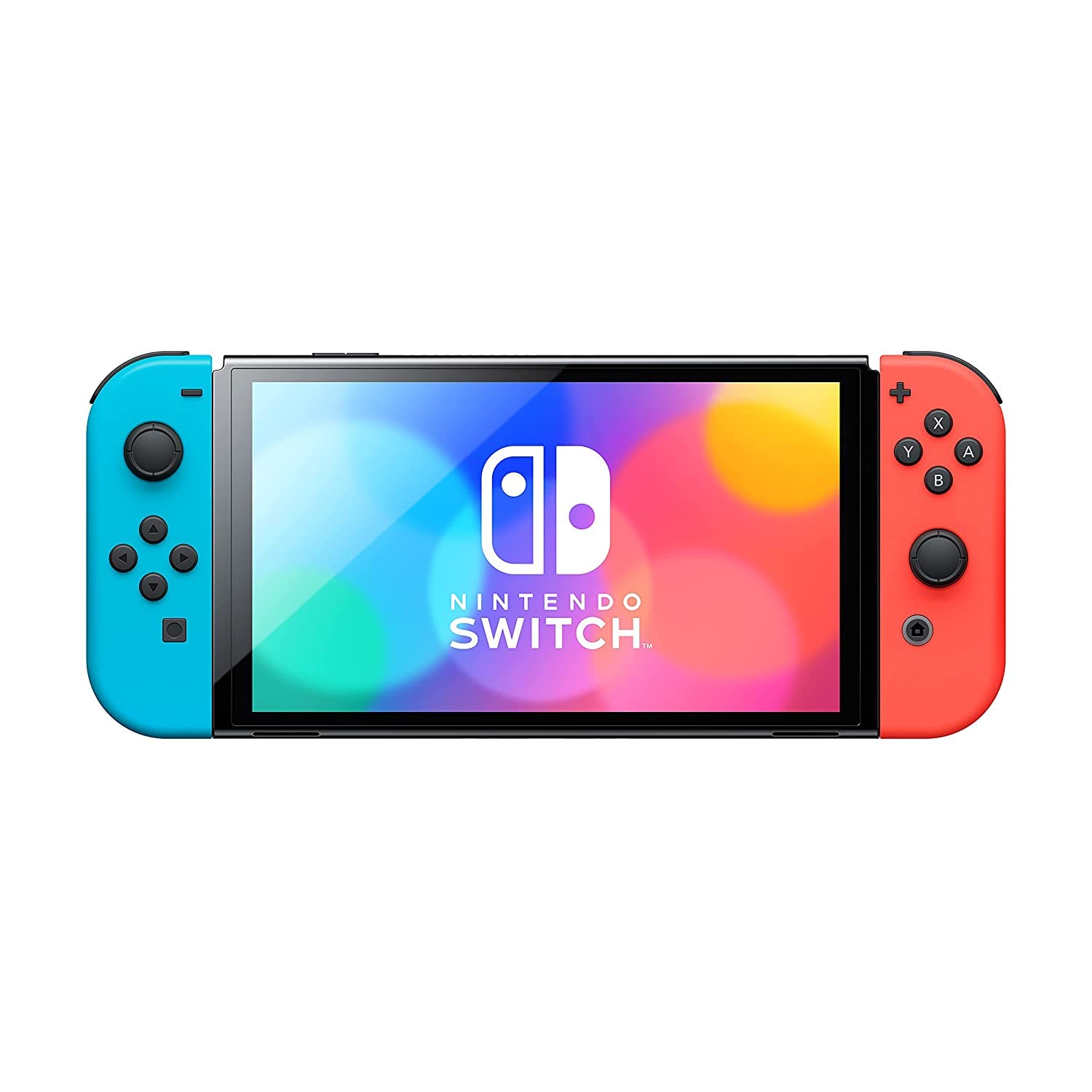 2022 Latest Model Switch OLED Display with Neon Blue Controllers and Dock - 7" 1280 x 720 OLED Touchscreen Display, 64GB Internal Storage,Bluetooth 4.1, 802.11AC WiFi, Ethernet, Type-C Port