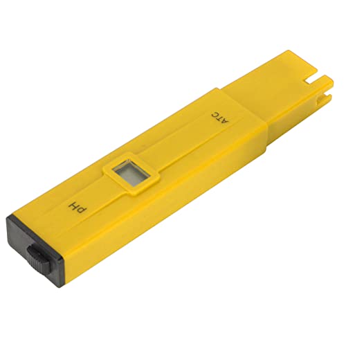 Zunate PH Meter Digital Display Small Error 0.0 to 14.0pH Measurement Range PH Tester High Compatibility Reliable ABS PH Pen for Aquariums Laboratory(Yellow Black)