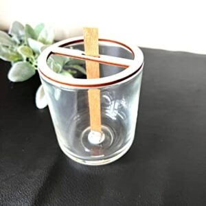 Wooden wick holder, Wick Centering Tool for Single Wooden Wick Candle, 1-Wooden Wick Stabilizer, Wooden Wick Holder, Wick Stabilizer for Candle Making (2.5")