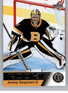 2021-22 upper deck nhl star rookies box set #3 jeremy swayman boston bruins official nhl hockey card in raw (nm or better) condition