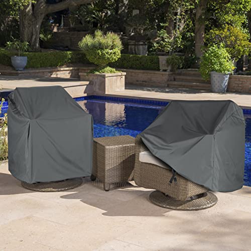 ANANMEI Outdoor Swivel Chair Cover 2 Pack, (37.5 L x 39.25 W x 38.5 H inches) 100%Waterproof Heavy Duty Outdoor Chair Covers, Patio Furniture Cover for Swivel Patio Chair(Grey)