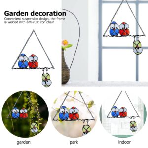 Suncatcher for Window, Christmas Decorations Stained Glass Window Hanging Birthday Gift for Mom Memorial Gift Sun Catchers Cardinal Home Garden Christmas Party Wedding Decor (D)