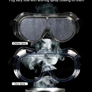 MELASA Safety Goggles ANSI Z87.1, Anti-Fog Protective Lab Goggles, Eye Protection Goggles, Adjustable,Lightweight