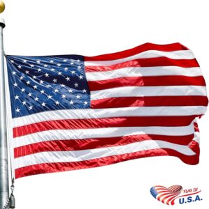 american flag 3x5 ft 210d for outside 100% made in usa most durable, heavy duty, luxury embroidered star with brightly colored brass grommets premium us flag (3x5 ft)