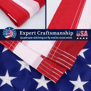 American Flag 3x5 FT 210D For Outside 100% Made In USA Most Durable, Heavy Duty, Luxury Embroidered Star with Brightly Colored Brass Grommets Premium US Flag (3x5 Ft)