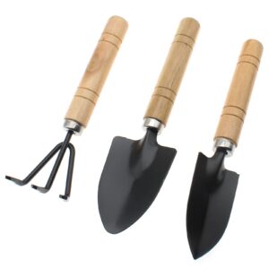 6 Pcs Mini Garden Tool Set Plant Potted Flower Gadget Wooden Handles for Transplanting Seedling Cultivating Weeding Flowers Vegetable Seedlings [FDXGYH]