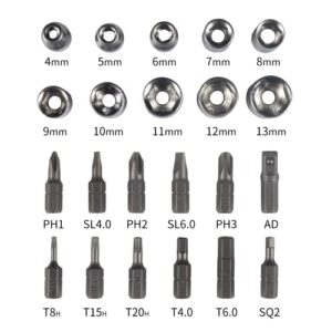 KER 27 in 1 Mini Ratchet Wrench Set with Screwdriver Bits&Socket Wrench-Versatile Tool Set for Daily Maintenance of Household Appliances,Bicycles,TVs - 72 Tooth Offset Ratchet Wrench Bit, Socket Set