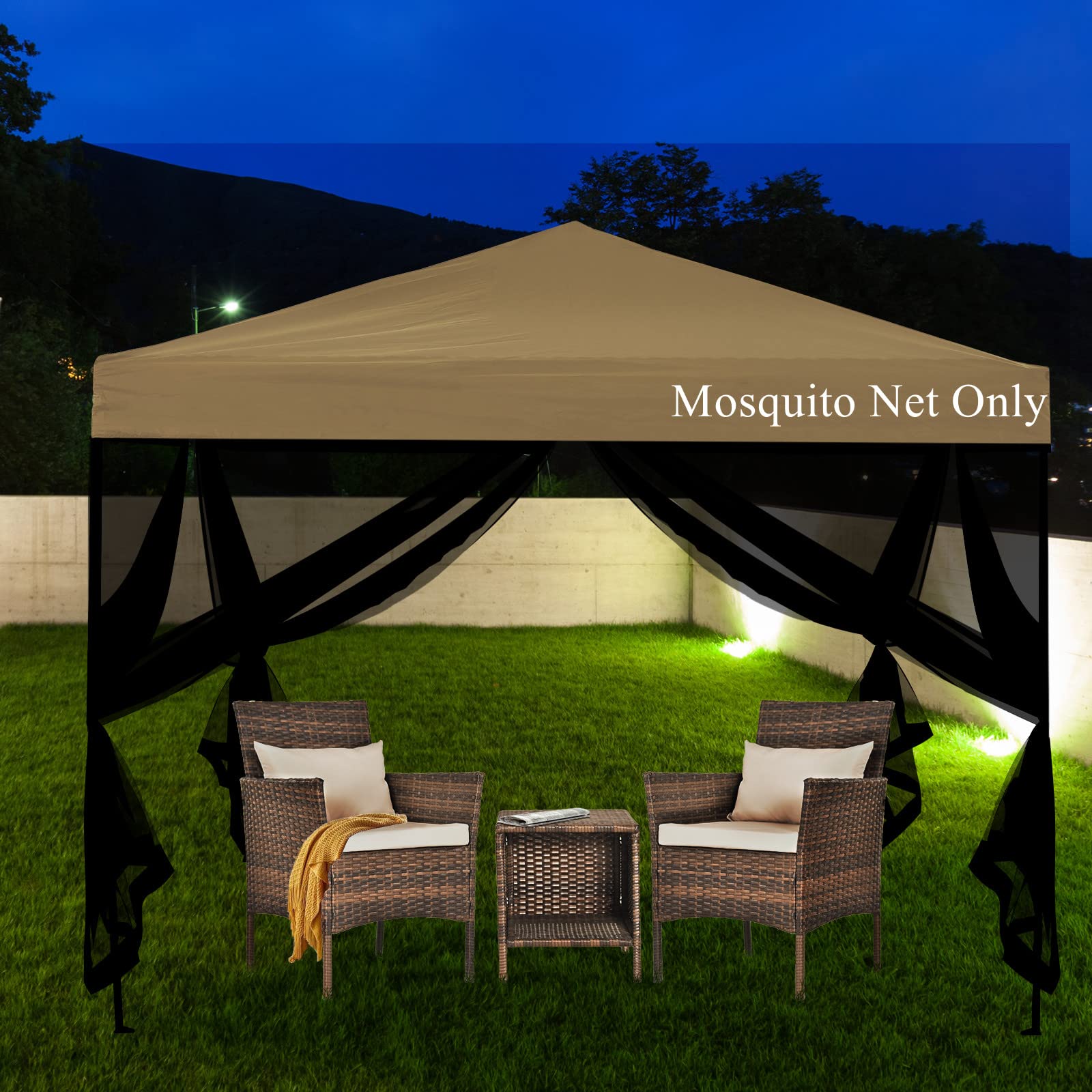 Tappio Mosquito Net with Zipper for Outdoor Camping DIY Canopy Screen Wall Outdoor Mosquito Net for 10 x 10' Patio Gazebo and Tent (Only Mosquito Net Outdoor Tent Not Including)