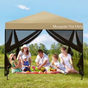 Tappio Mosquito Net with Zipper for Outdoor Camping DIY Canopy Screen Wall Outdoor Mosquito Net for 10 x 10' Patio Gazebo and Tent (Only Mosquito Net Outdoor Tent Not Including)
