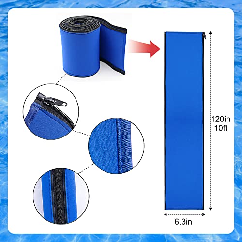 Pool Handrail Cover, Rail Grips Pool Hand Rail Covers with Zipper, Safety Grip Sleeve for Swimming Pool Inground Ladder Handles Hand Railing Covers -Blue, 10 Feet