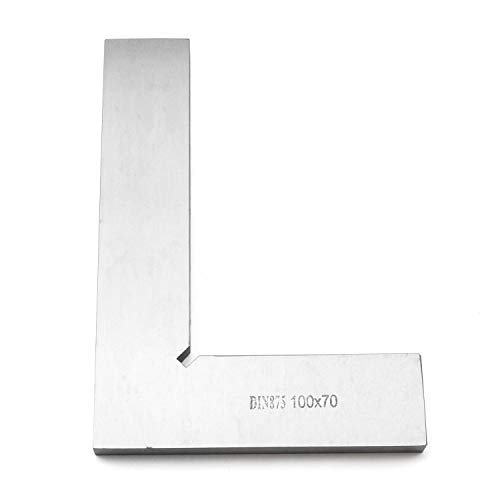 SQXBK Machinist Square Ruler 100x70mm/3.94x2.76inch 90 Degree Carbon Steel Machinist Square Ruler L Shaped Right Angle Ruler Woodworking Square Measure Tool