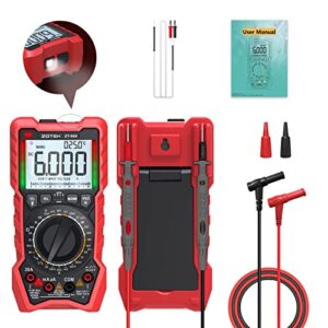 zotek zt-980 digital multimeter tester true rms 6000 counts high precision display ncv,measures voltage current resistance capacitance frequency duty cycle,tests diodes transistors.