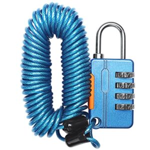 universal combination lock cable for rv surge protector 30/50 amp, security pin locking chain