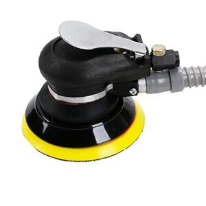 5-Inch Self-Vacuuming Air Random Orbit Sander,Dual Action Palm Sander with Hose and Dust Bag for Car, Wood Wax, Metal Work