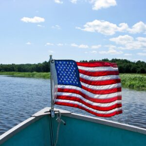 A-ZCOVER American Boat Flag 12x18 Inch Made in USA - with Embroidered Stars Sewn Stripes and 2 Brass Grommets - Heavy Duty Nylon Marine US Flags for July 4 Decorations Outdoor