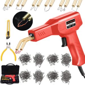 Plastic Welding Machine Car Bumper Repair Kit,6Types 800 Staples Plastic Welding Kit Car Bumper Repair Kit Plastic Welding Repair Flat/Outside Corner/Inside Corner/Wave Staples