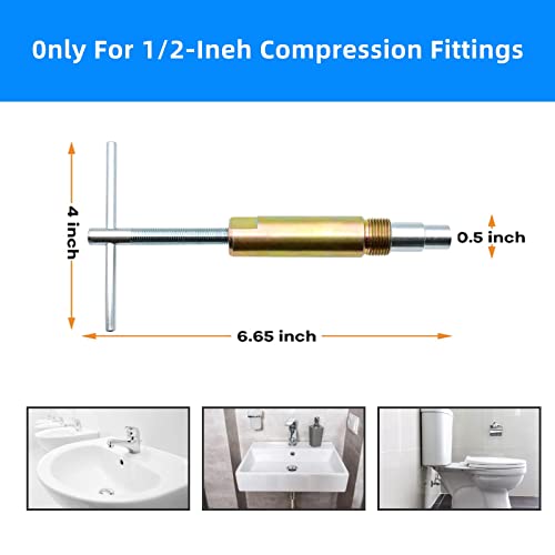 Compression Sleeve Puller - Remove Nut & Ferrule of Pipe 03943 - Sleeve Remover for 1/2-Inch Compression Fittings Only - Plumbing Tools Compression Ring Removal Tool - Corroded & Frozen Supply Stops