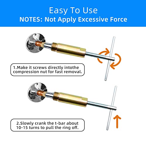 Compression Sleeve Puller - Remove Nut & Ferrule of Pipe 03943 - Sleeve Remover for 1/2-Inch Compression Fittings Only - Plumbing Tools Compression Ring Removal Tool - Corroded & Frozen Supply Stops