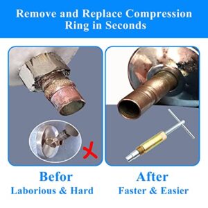 Compression Sleeve Puller - Remove Nut & Ferrule of Pipe 03943 - Sleeve Remover for 1/2-Inch Compression Fittings Only - Plumbing Tools Compression Ring Removal Tool - Corroded & Frozen Supply Stops