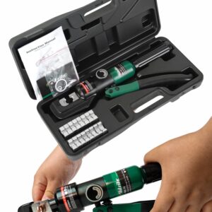 UTZIKO Hydraulic Cable Lug Crimper 10 US TON 12 AWG to 00 (2/0) Electrical Terminal Cable Wire Tool Kit with 9 Die (12awg~00awg Crimping Tool)