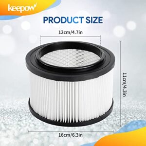 KEEPOW VF408 Replacement Cartridge Filter Compatible with Vacmaster 4 gallon vacuum VF408, VFCF